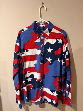 Polo by Ralph Lauren Red, White & Blue Star Stripe Button-Down Shirt